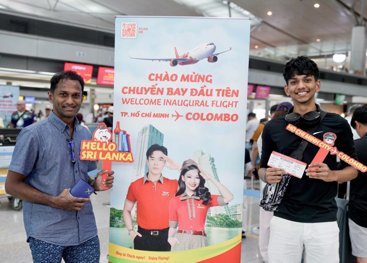 Vietjet khai trương đường bay thẳng Colombo- TP.HCM, mở lối đến đảo quốc Sri Lanka
