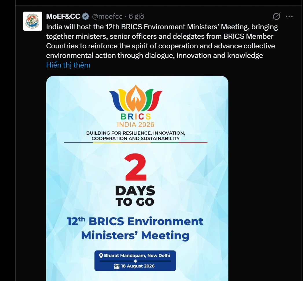 An Do dang cai hoi nghi bo truong moi truong brics 2026 hinh anh 1