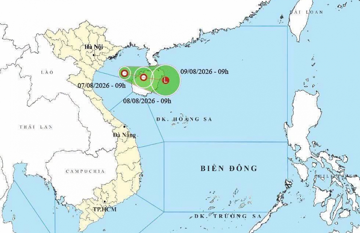 Ap thap nhiet doi hinh thanh tren vinh bac bo, gio giat cap 8 hinh anh 1