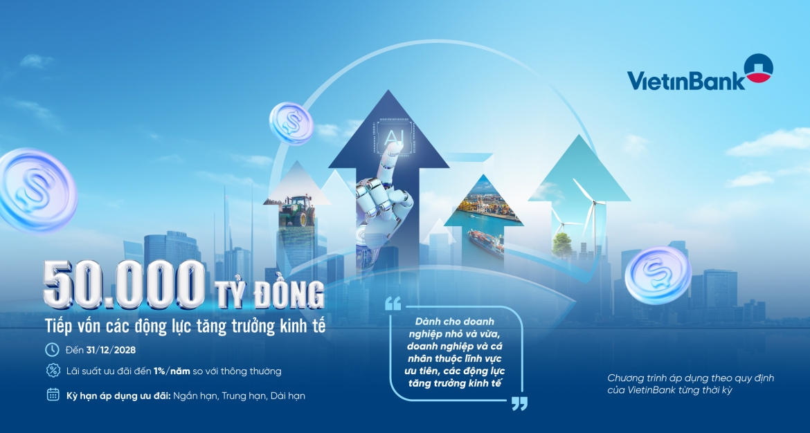 VietinBank dành 50.000 tỷ đồng tín dụng tiếp sức các động lực tăng trưởng kinh tế