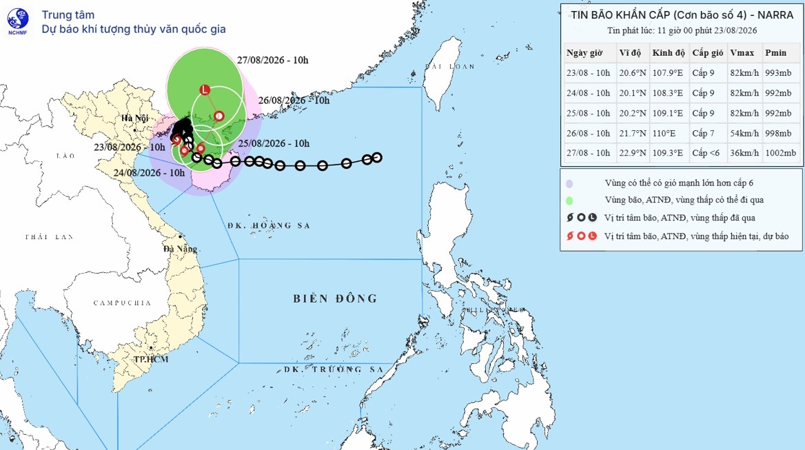 bao so 4 giat cap 11, quang ninh - hai phong mua rat lon hinh anh 1