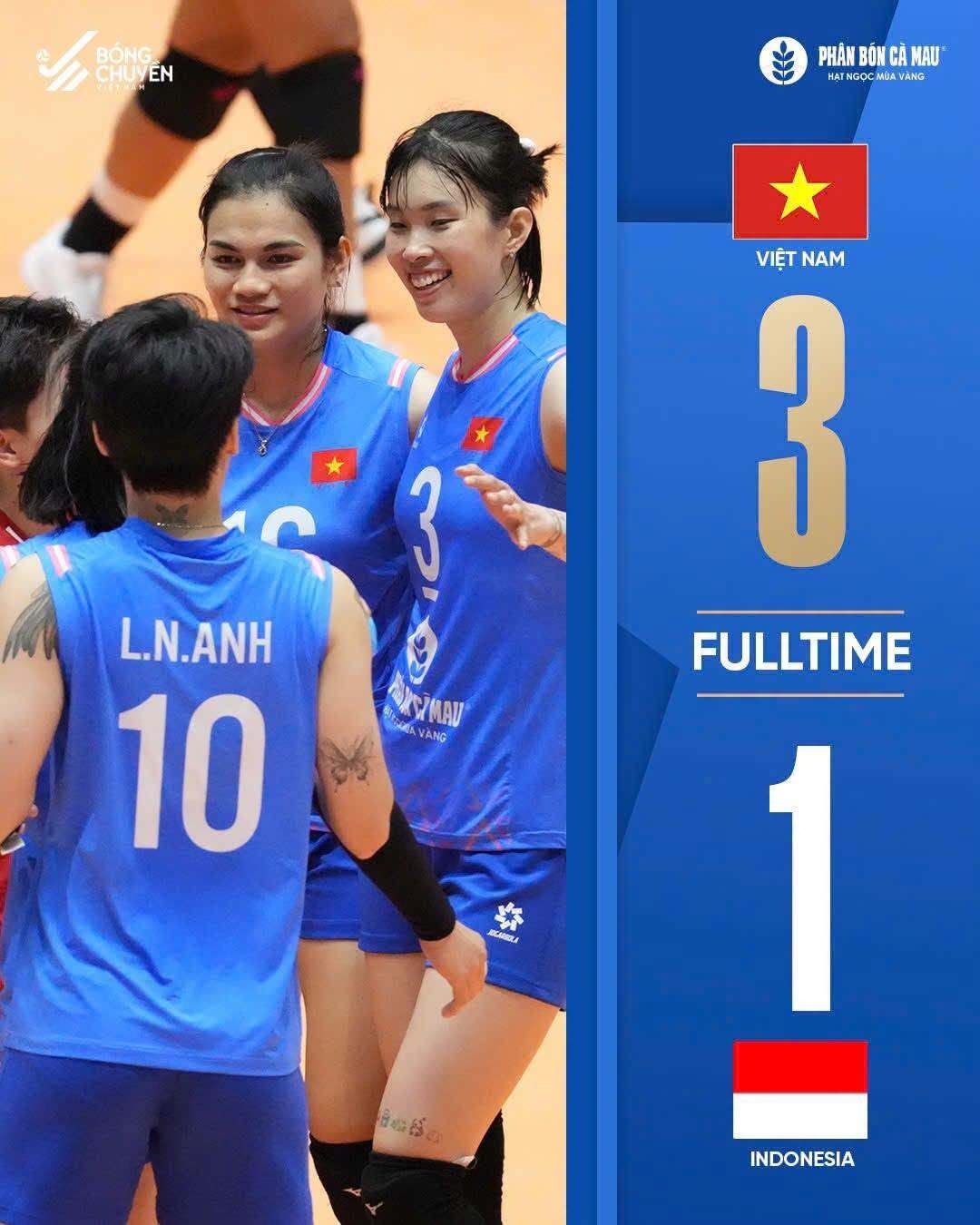 ket qua bong chuyen nu hom nay 1 8 Dt viet nam thang nhe indonesia hinh anh 1