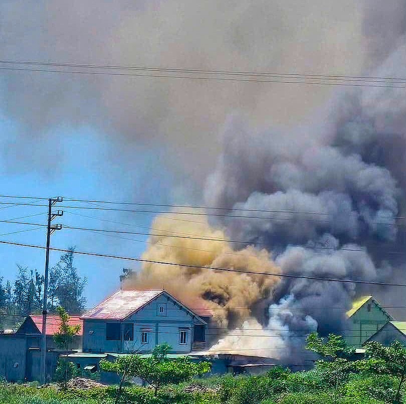 chay cua hang tap hoa ket hop nha o tai nghe an, nhieu tai san bi thieu rui hinh anh 1