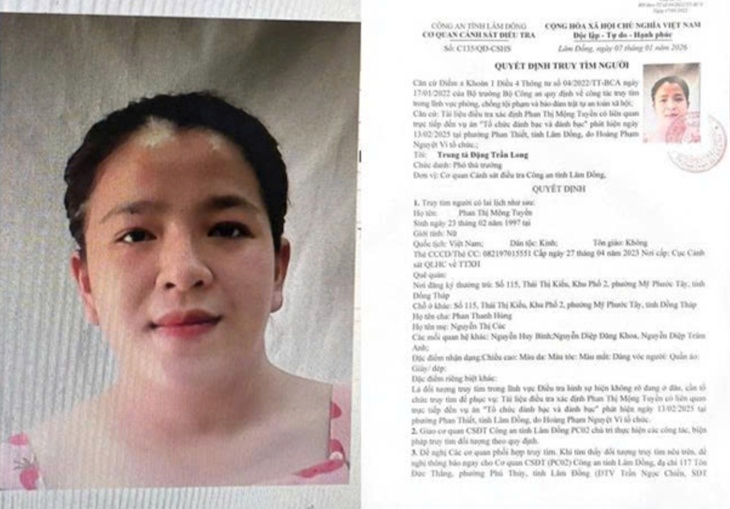 cong an lam Dong dang anh truy tim 3 phu nu lien quan duong day ho lo to hinh anh 1
