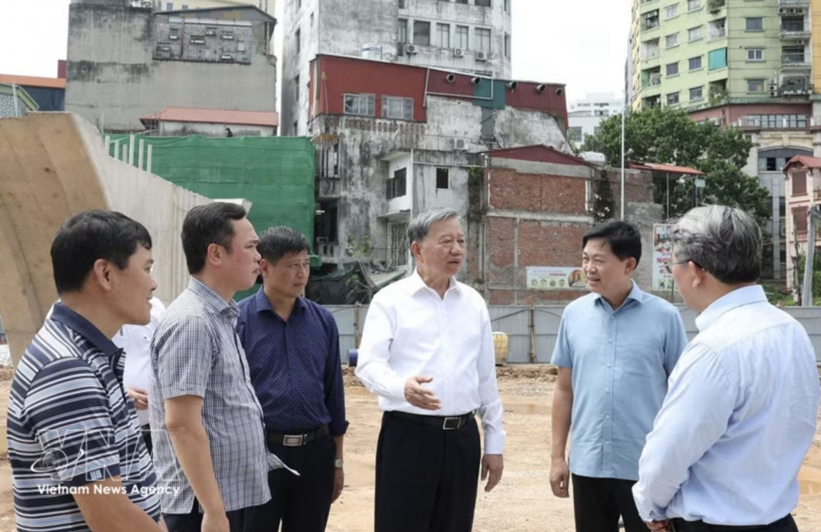 top leader inspects key transport, education infrastructure projects in hanoi picture 1