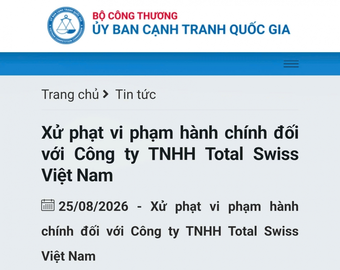 total swiss viet nam bi xu phat 710 trieu dong hinh anh 1