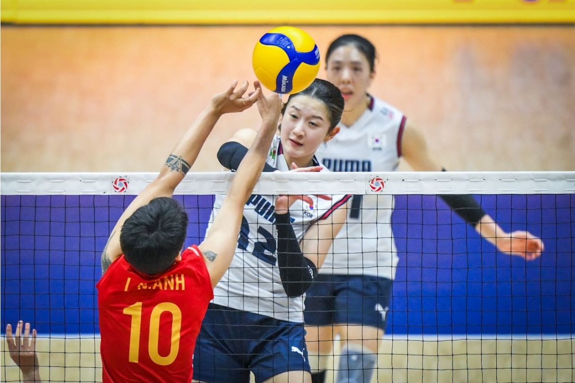 truc tiep bong chuyen nu viet nam 1-2 han quoc giai vo dich chau A 2026 hinh anh 1