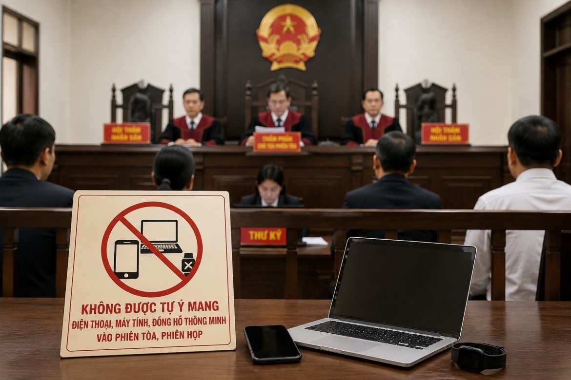 khong duoc mang laptop, dien thoai, dong ho thong minh vao phien toa tu 1 8 hinh anh 1