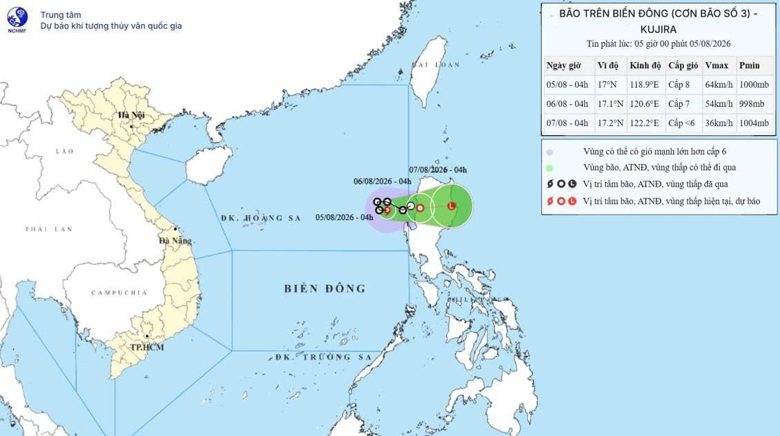 typhoon kujira changes course, no threat to vietnam s mainland picture 1