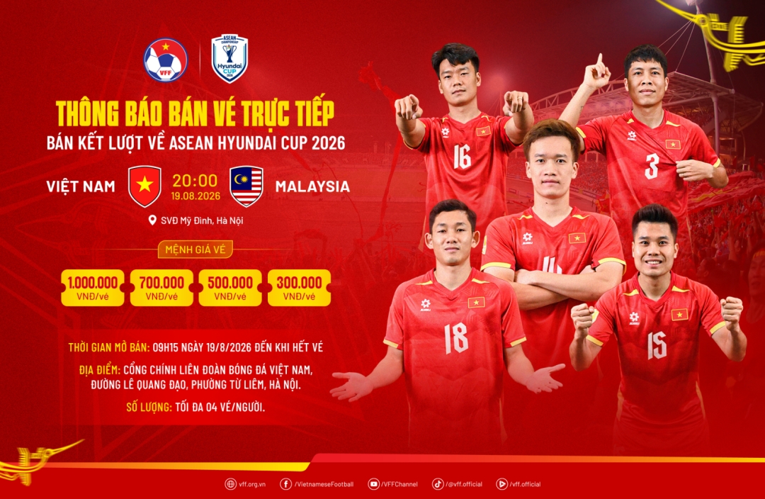 vff ra thong bao moi ve ve tran ban ket asean cup 2026 Dt viet nam vs Dt malaysia hinh anh 1