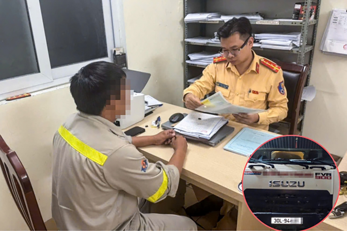 loi dung troi mua, xe bon xa nuoc thai xuong duong vanh dai 3 tren cao, ha noi hinh anh 1
