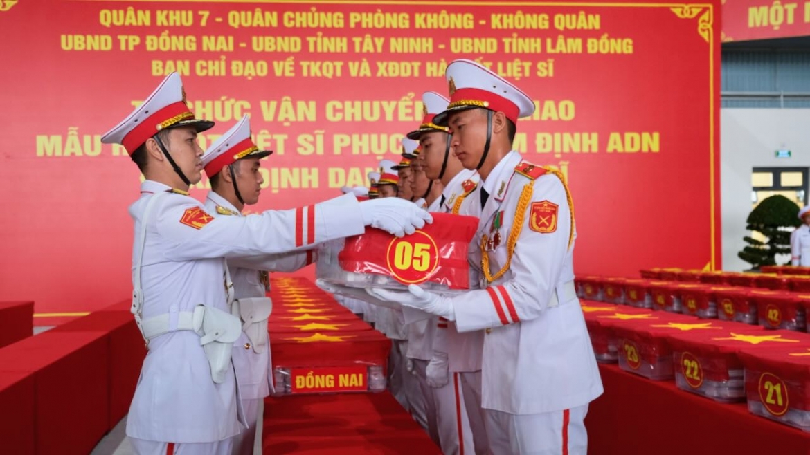 Đưa hơn 13.500 mẫu hài cốt liệt sĩ từ Đồng Nai, Tây Ninh, Lâm Đồng đi giám định ADN