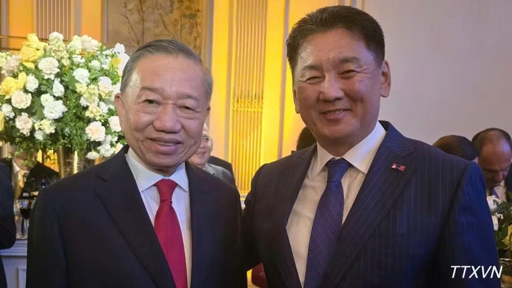 tong bi thu, chu tich nuoc to lam gap tong thong mong co ukhnaa khurelsukh hinh anh 1