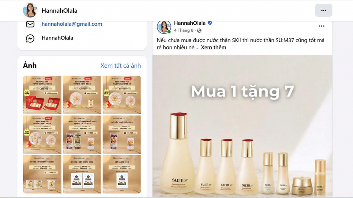 thuc hu quang cao nuoc than , nhan sam co dac 6000 lan cua hannah olala hinh anh 1
