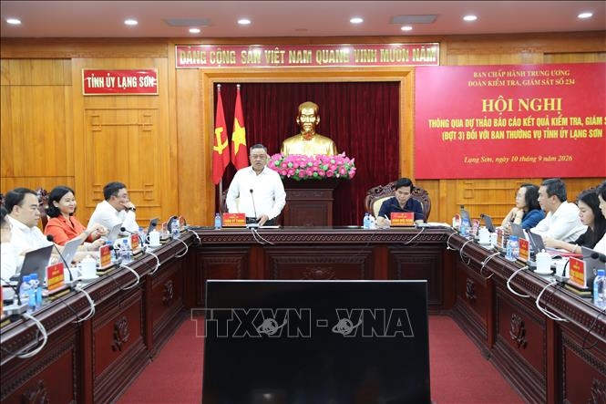 thong qua du thao ket qua kiem tra, giam sat doi voi ban thuong vu tinh uy lang son hinh anh 1