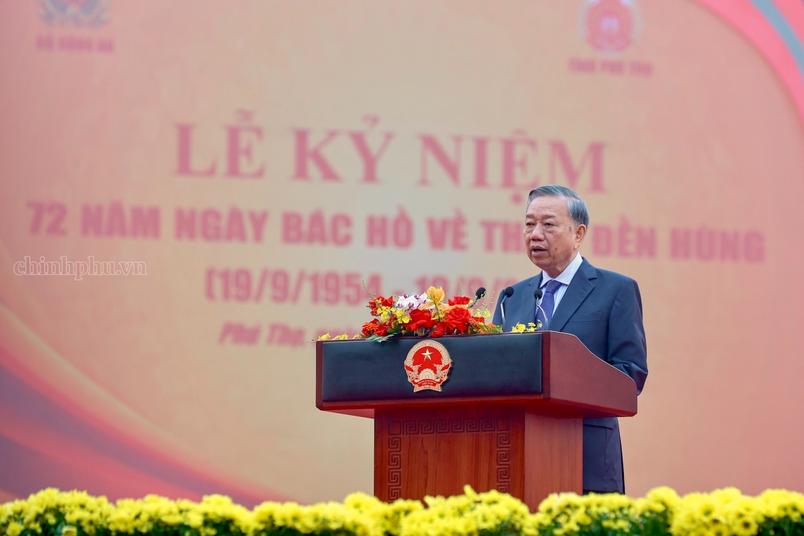 phat bieu cua tong bi thu, chu tich nuoc to lam tai le ky niem 72 nam ngay bac ho ve tham Den hung hinh anh 1
