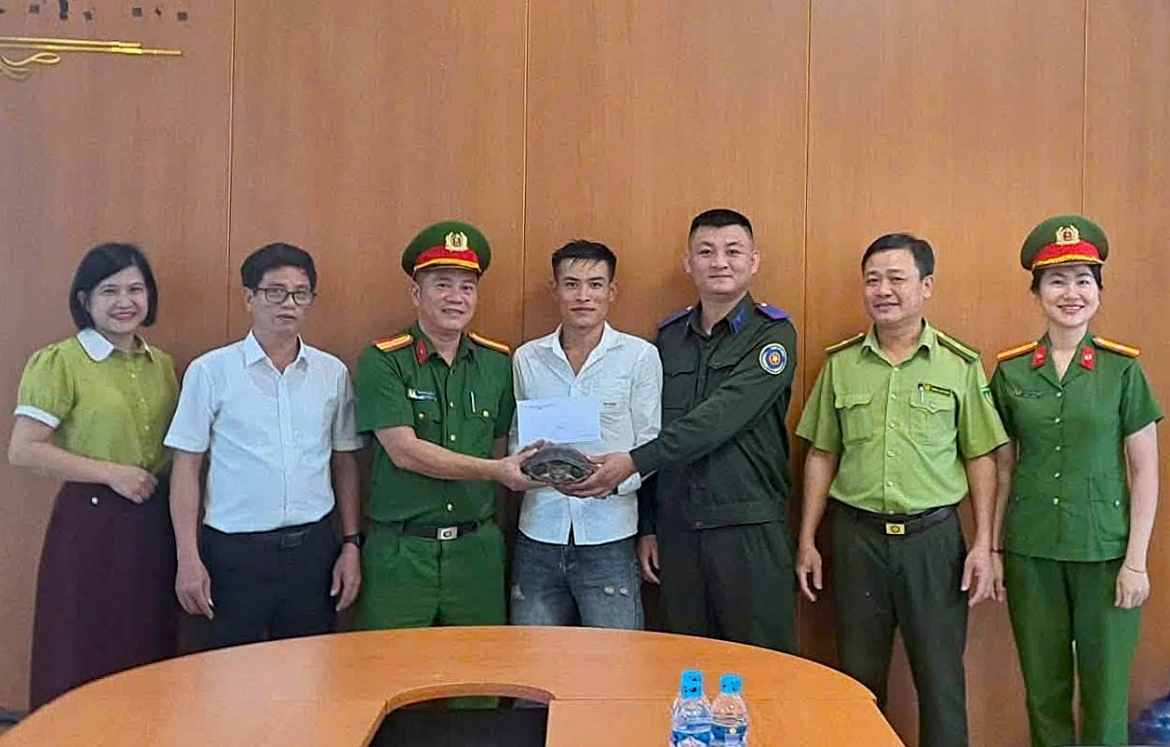 phat hien rua co soc quy hiem, nguoi dan ha tinh giao nop cho cong an hinh anh 2