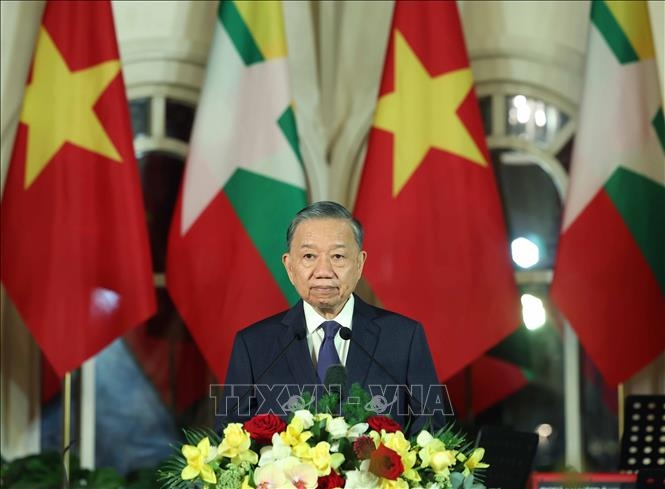 tong bi thu, chu tich nuoc to lam chu tri tiec chao mung tong thong myanmar hinh anh 1