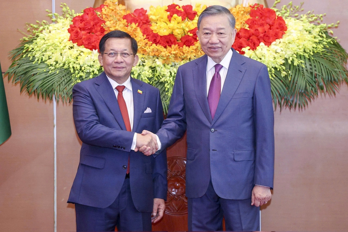 tong bi thu, chu tich nuoc chu tri le don tong thong myanmar tham chinh thuc viet nam hinh anh 3