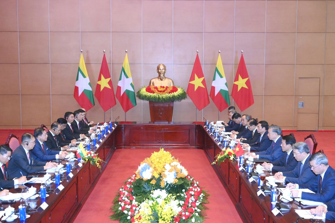 tong bi thu, chu tich nuoc chu tri le don tong thong myanmar tham chinh thuc viet nam hinh anh 4