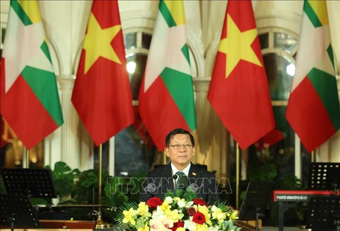 tong bi thu, chu tich nuoc to lam chu tri tiec chao mung tong thong myanmar hinh anh 2