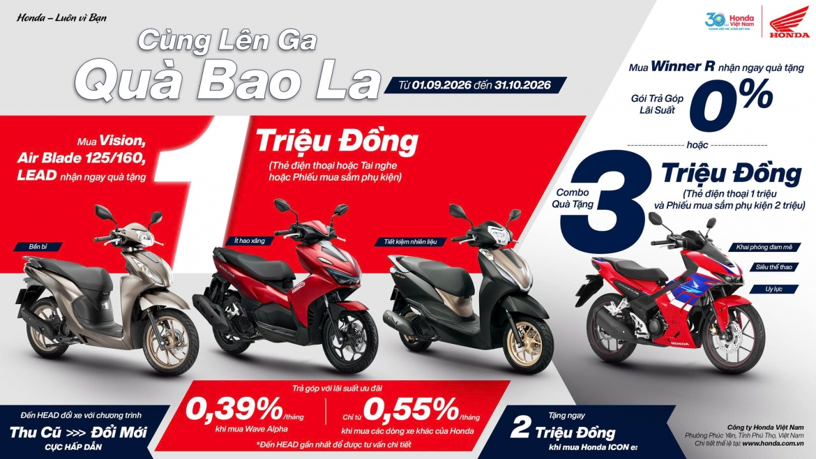 honda viet nam uu dai lon cho loat dong xe may dip tuu truong 2026 hinh anh 1