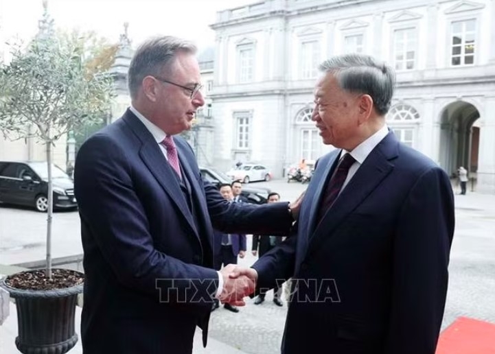 Belgian PM chairs welcome ceremony for Vietnam’s top leader To Lam