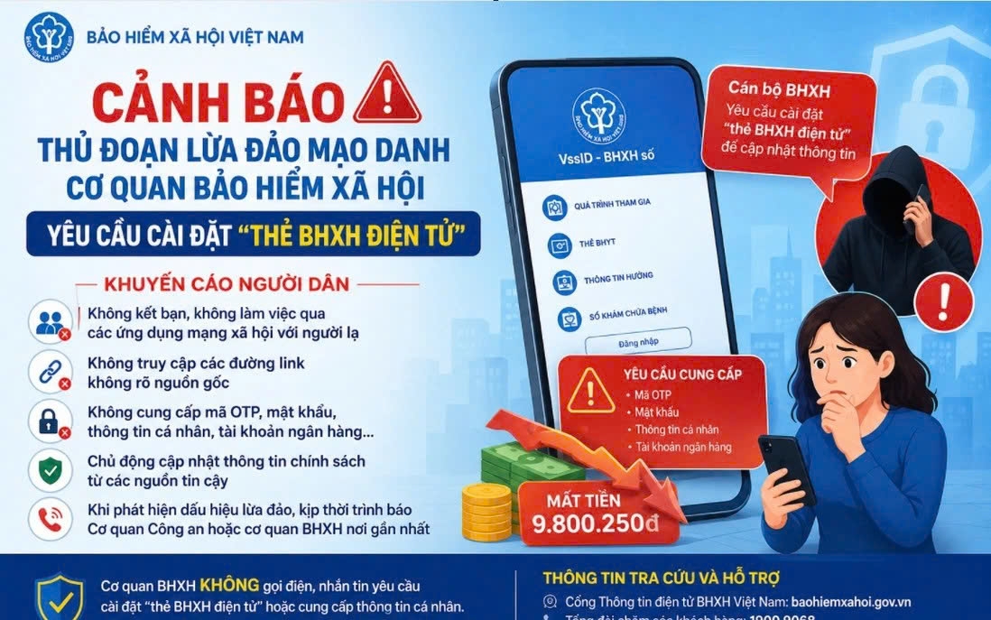 bhxh viet nam canh bao thu doan lua dao mao danh can bo bao hiem hinh anh 1