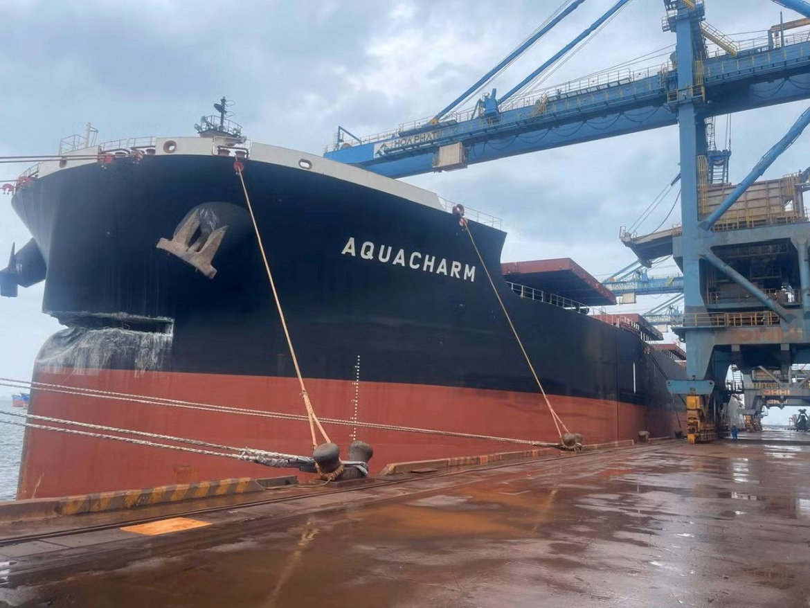 bulk carrier aquacharm detained after hitting dung quat port wharf picture 1