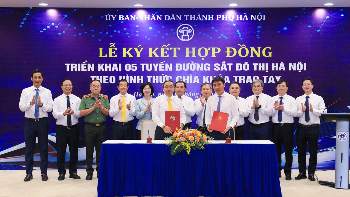 ha noi ky hop dong thuc hien 5 tuyen duong sat do thi, hoan thanh truoc 31 12 2030 hinh anh 1
