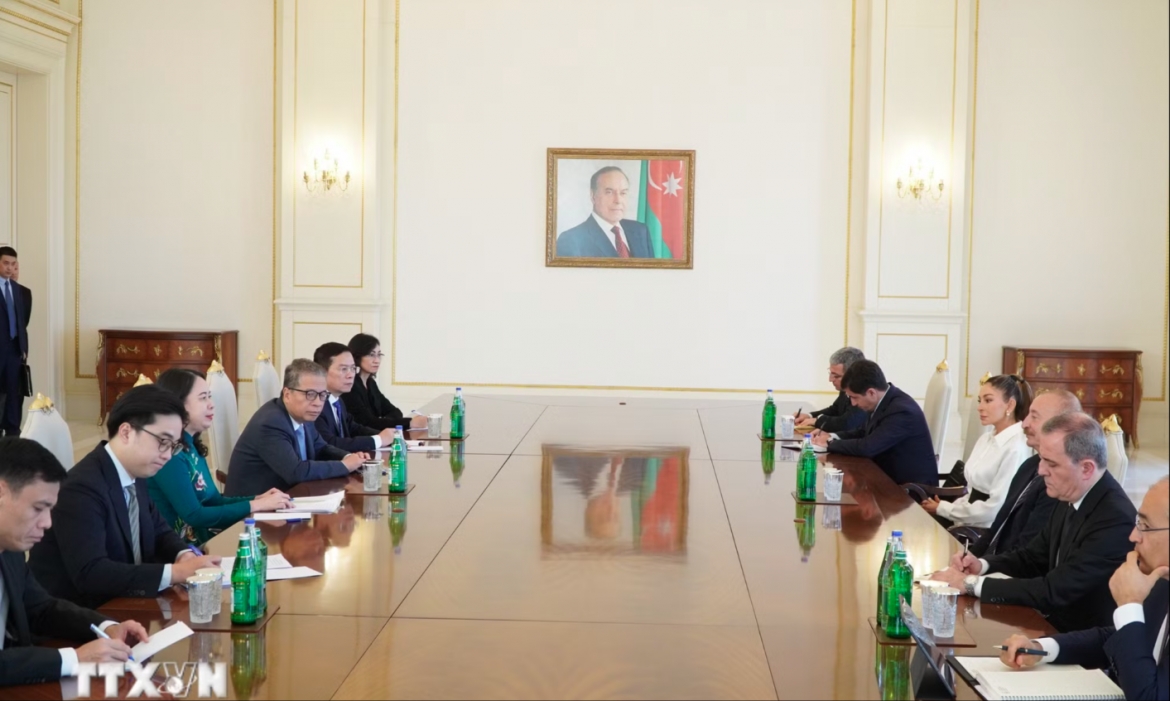 pho chu tich nuoc vo thi Anh xuan hoi dam voi tong thong azerbaijan ilham aliyev hinh anh 1