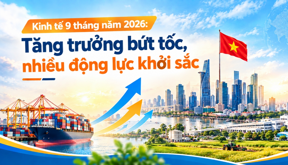 Kinh tế 9 tháng năm 2026: Tăng trưởng bứt tốc, nhiều động lực khởi sắc