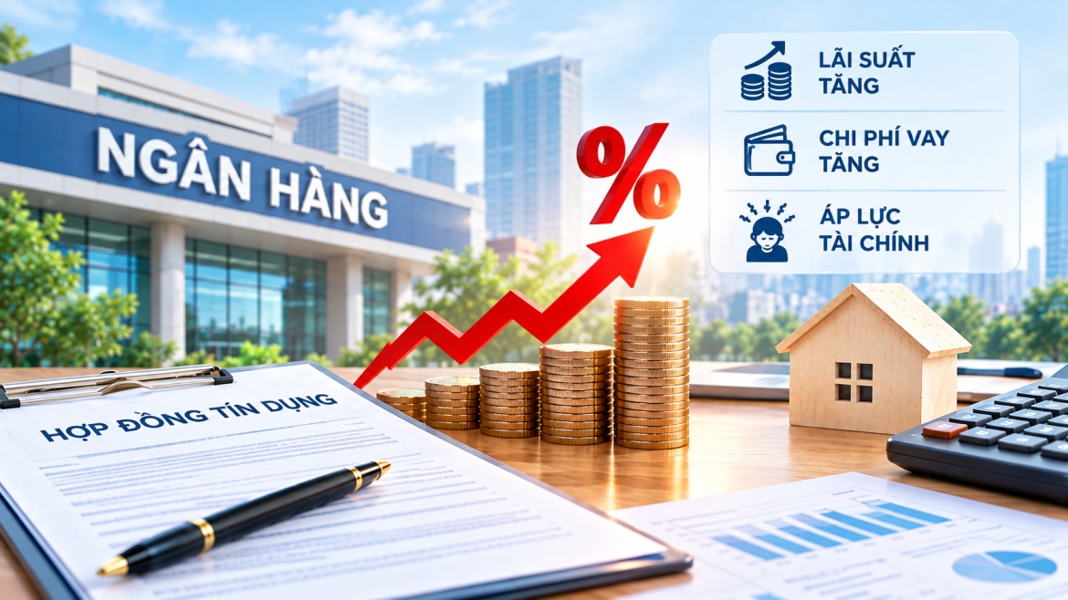Lãi suất cho vay tăng: Cảnh báo áp lực tài chính