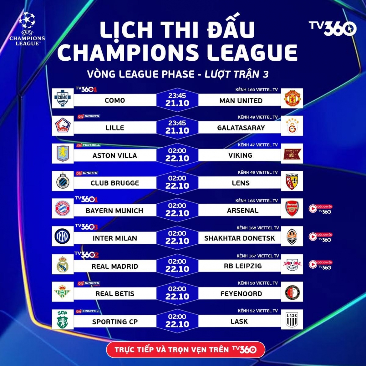 lịch thi đấu và trực tiếp cúp c1 châu Âu hôm nay 21 10 hình ảnh 1 lich thi dau va truc tiep cup c1 chau Au hom nay 21 10 hinh anh 1