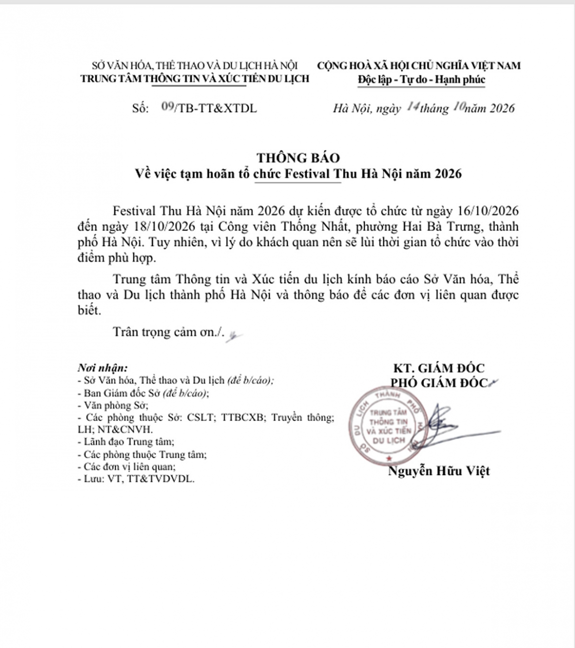 festival thu ha noi 2026 tiep tuc lui thoi gian to chuc den thoi diem phu hop hinh anh 2