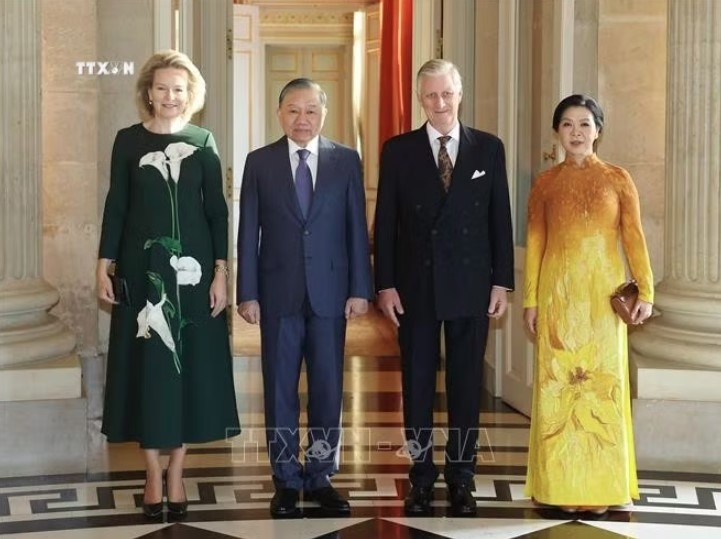 party general secretary and president to lam, spouse meet king and queen of belgium picture 2