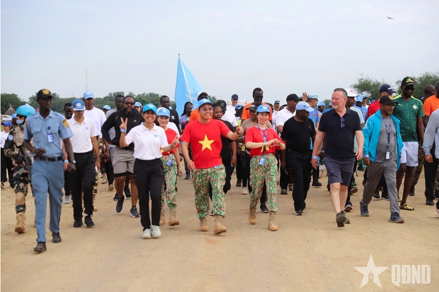 vietnam s engineering unit rotation 5 joins peace walk in abyei picture 1