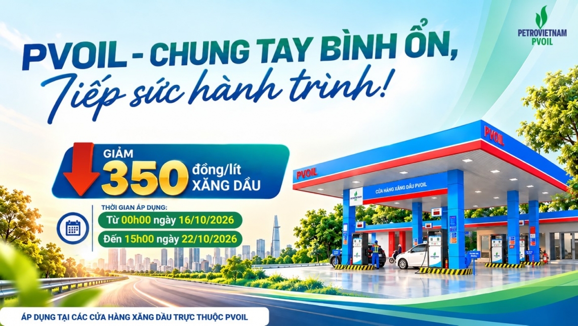 pvoil giam gia 350 dong lit xang dau tai 1.100 cua hang tren toan quoc hinh anh 1