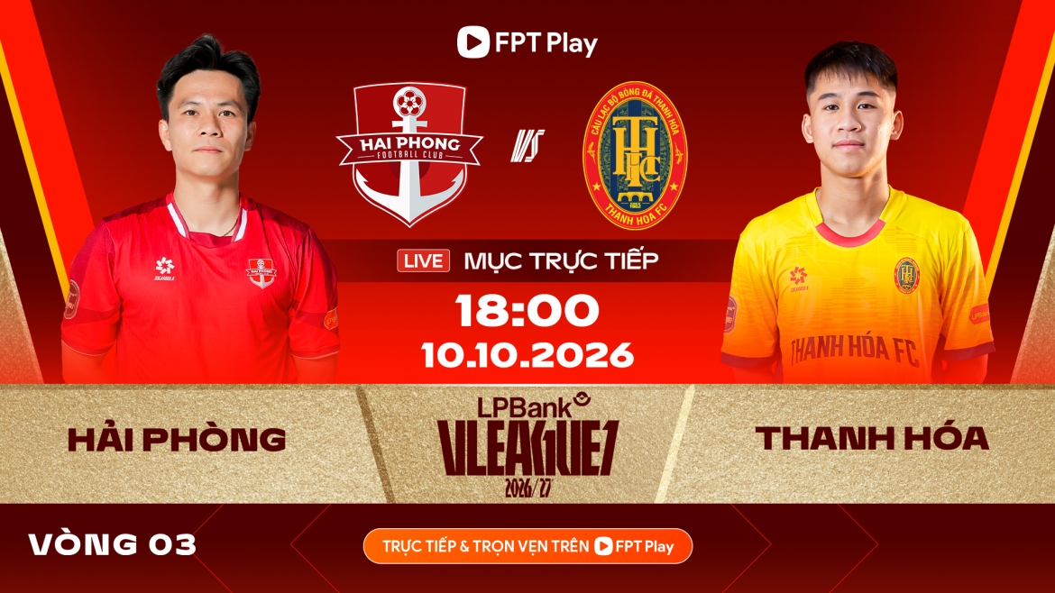 truc tiep hai phong fc vs thanh hoa vong 3 v-league 2026 2027 hinh anh 2