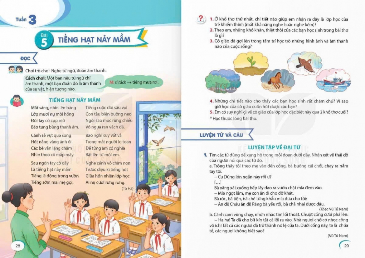 sach giao khoa tieng viet bac tieu hoc co nhieu noi dung qua suc hoc sinh hinh anh 1