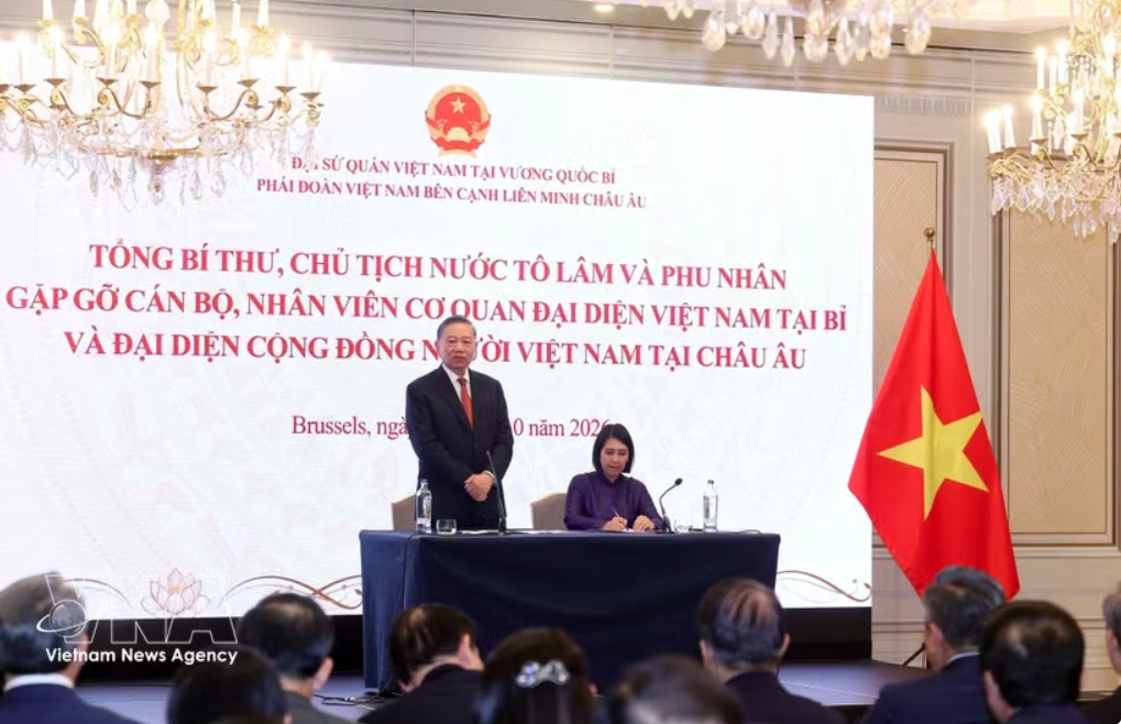top leader to lam meets with vietnamese agencies staff in belgium, ovs in europe picture 1