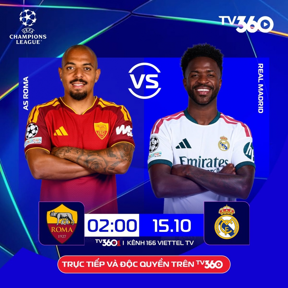 truc tiep as roma - real madrid vinicius va mbappe toa sang hinh anh 2
