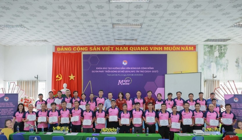 uefa and afc-supported grassroots football training course concludes in can tho picture 1