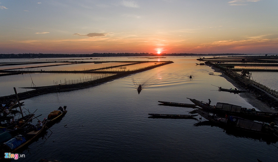 Ancient fishing village in Hue at sunrise