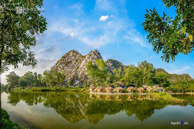 Golden paddy fields at foot of Tram mountain