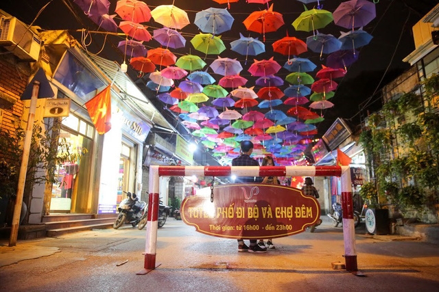 Colorful road at Hanoi’s Van Phuc silk village