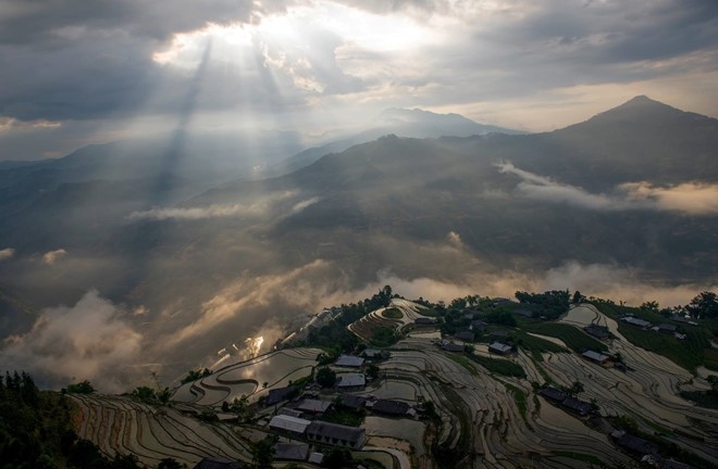 Hoang Su Phi terraced fields in rainy season