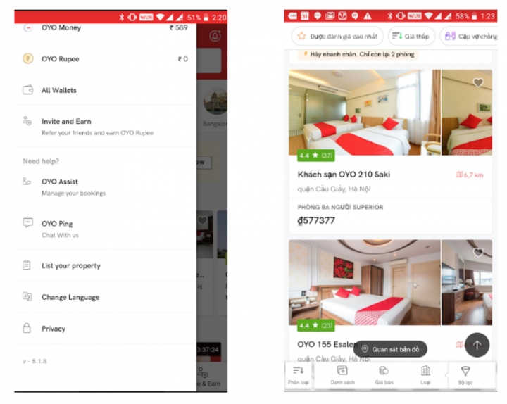 OYO Hotels & Homes adds Vietnamese on app and web