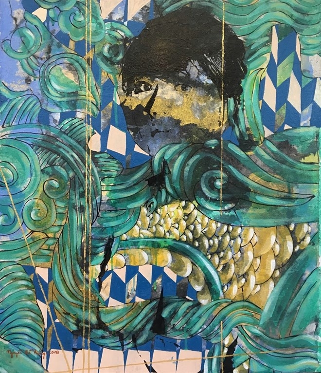 Vietnamese painter displays abstract art in New York