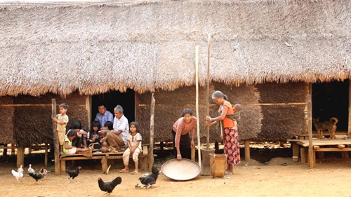 Long traditional house of Ma people in Lam Dong province